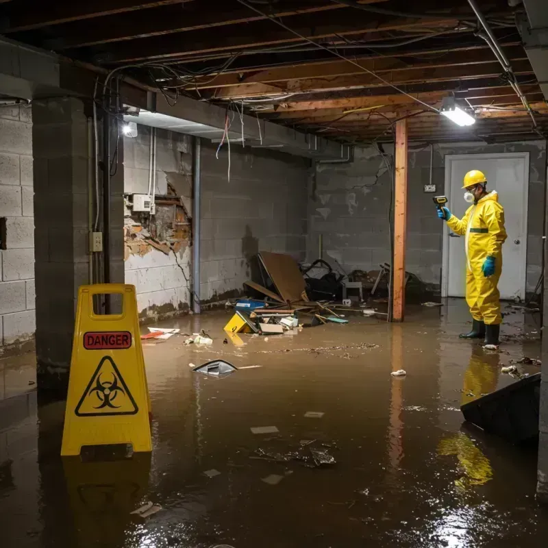 Flooded Basement Electrical Hazard in Livingston County, IL Property