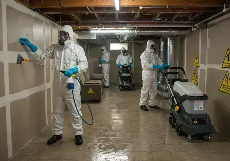 Basement Moisture Removal and Structural Drying process in Livingston County, IL